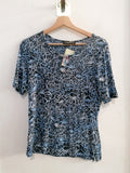 MAGLIA DIANA GALLESI TGM AZZURRO/NERO FANTASIA C/STRASS