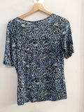 MAGLIA DIANA GALLESI TGM AZZURRO/NERO FANTASIA C/STRASS