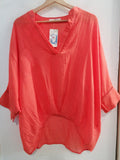 MAGLIA CORTA MORGHY TGS/M LINO E COTONE ARANCIO