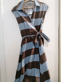 ABITO LUNGO TGS AZZURRO/MARRONE IN COTONE