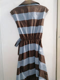 ABITO LUNGO TGS AZZURRO/MARRONE IN COTONE