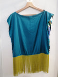 MAGLIA OTTAVIA FAILLA TGM FANTASIA VIOLA/VERDE C/FRANGE