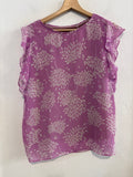 MAGLIA DONNA TG40 LILLA/BIANCO FANTASIA