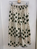 PANTALONE LARGO TGS PANNA  A POIS VERDI