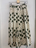 PANTALONE LARGO TGS PANNA  A POIS VERDI