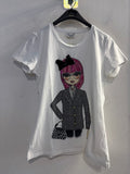 MAGLIA LIUJO TGS BIANCO C/STAMPA E STRASS