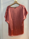 MAGLIA DIXIE TGM ROSA CIPRIA C/BORDO SFRANGIATO
