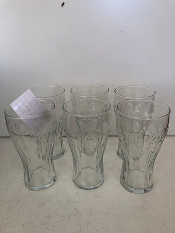 6 BICCHIERI COCA COLA IN VETRO