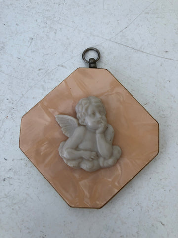 QUADRO CON PUTTO TIPO MADREPERLA H1XL8XL7 CM