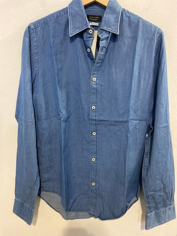 CAMICIA ZARA TG M POIS BLU