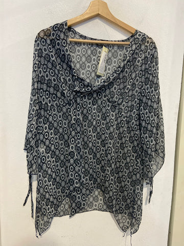 CAMICIA NEWMOON IN SETA TGL NERO/GRIGIO FANTASIA