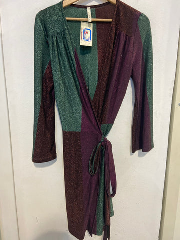ABITO LUMINA TGM VERDE/VIOLA/BRONZO  LAME'