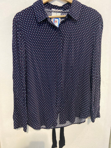 CAMICIA MANGO TGL BLU A POIS ROSSI /BIANCHI