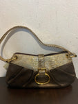 BORSA BAGUETTE CARBOTTI MARRONE/DORATO