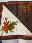 FOULARD GRANDE LA VILELLA IN SETA MARRONE FANTASIA