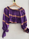 MAGLIA LUMINA ARRICCIATA TGM VIOLA/BEIGE