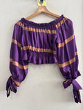 MAGLIA LUMINA ARRICCIATA TGM VIOLA/BEIGE