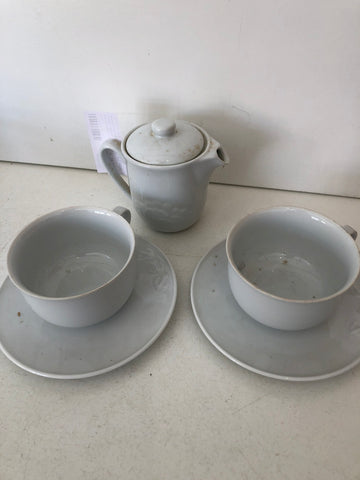 CAFFETTIERA + COPPIA TAZZE + PIATTI PORCELLANA MULINO BIANCO