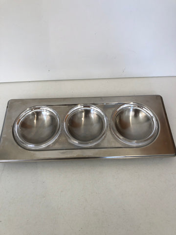 ANTIPASTIERA VETRO E ACCIAIO H2XL40XP15 CM