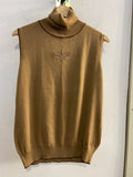 TWINSET  IN LANA TG46 COGNAC C/STRASS
