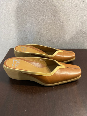 PANTOFOLE WALK&FLY MIS.36 PELLE MARRONE/BEIGE