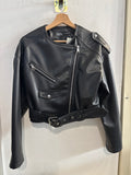 GIUBBINO CORTO ZARA TGXS NERO IN SIMILPELLE