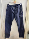 PANTALONE CARGO TG 48 BLU COTONE UOMO