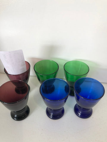 6 BICCHIERI DA AMARO IN VETRO TIPO MURANO