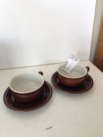 COPPIA TAZZE IN PORCELLANA MANCIOLLI +PIATTI