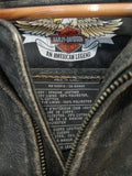 GIUBOTTO HARLEY DAVIDSON SIZE L IN PELLE MARRONE C/PROTEZIONI SPALLE