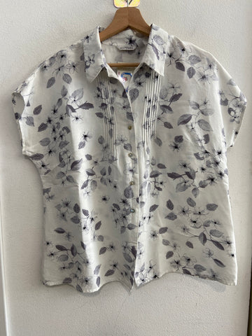 CAMICIA PUNTO ROMA TG46 BIANCO A FIORI