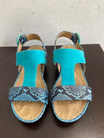 SANDALO GEOX MIS.37 AZZURRO/EFF.PITONATO