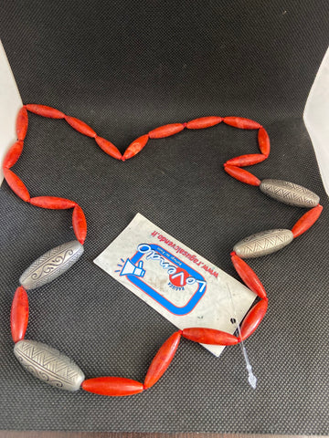 COLLANA PASTA DI CORALLO E METALLO
