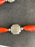 COLLANA PASTA DI CORALLO E METALLO