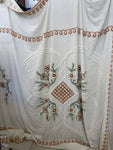 COPRILETTO MATR.CINIGLIA BIANCO/MARRONE A FIORI