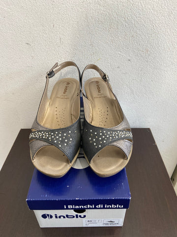 ZEPPE INBLU MIS.40 GRIGIO STRASS C/SCATOLO
