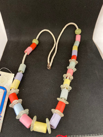 COLLANA CILINDRETTI COLORATI/FIORI
