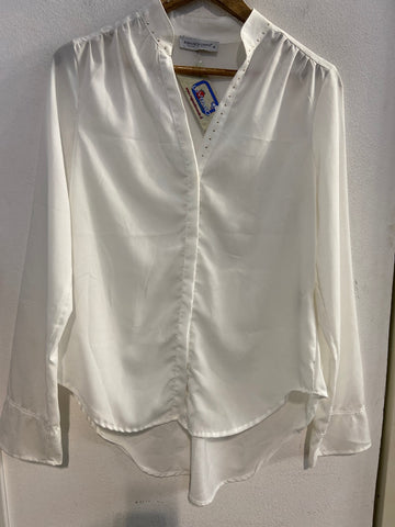 CAMICIA RINASCIMENTO TGM BIANCO C/BORCHIETTE DORATE