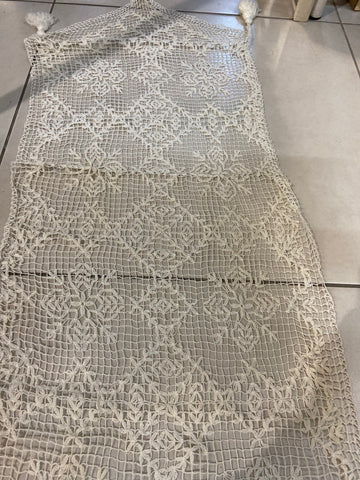 RUNNER L46X205CM TRAFORATO BIANCO C/NAPPINE