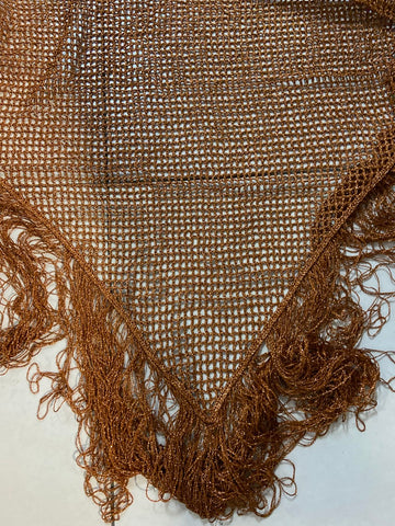 SCIALLE TRAFORATO BRONZO DORATO C/FRANGE