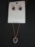 COLLANA+ORECCHINI FIORE PIETRA E STRASS