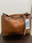 BORSA A MANO COGNAC C/BORCHIETTE
