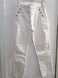 JEANS CALZEDONIA TGS BIANCO C/BOTTONI DORATI