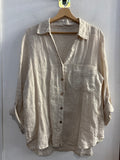 CAMICIA DONNA TGXL IN LINO BEIGE