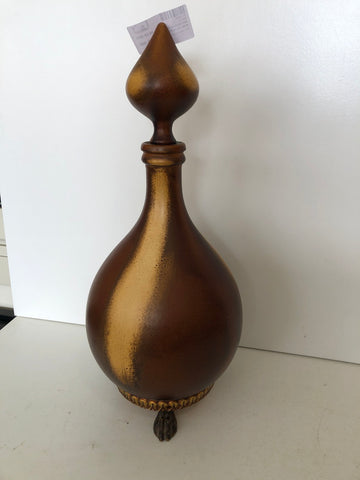 BOTTIGLIONE IN VETRO BASE LEGNO H50XD20CM