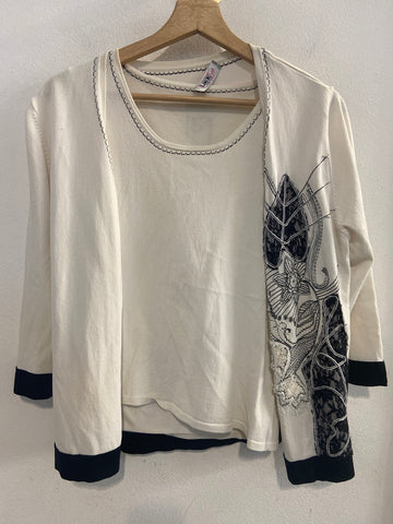 TWINSET LINK TGL BIANCO/NERO DONNA