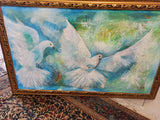 QUADRO OLIO SU TELA COLOMBE 82X130