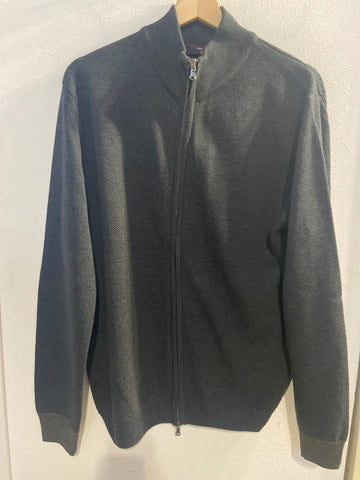 GIACCA ZIP UOMO HUNT GALLERY TG54 MISTO LANA GRIGIO UOMO