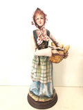 STATUA CONTADINA IN CERAMICA PERCONTE SCIACCA H35XL10XP10 CM ( LEGGERA IMPERFEZIONE )