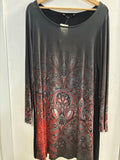 ABITO DESIGUAL TGXL NERO/ROSSO FANTASIA